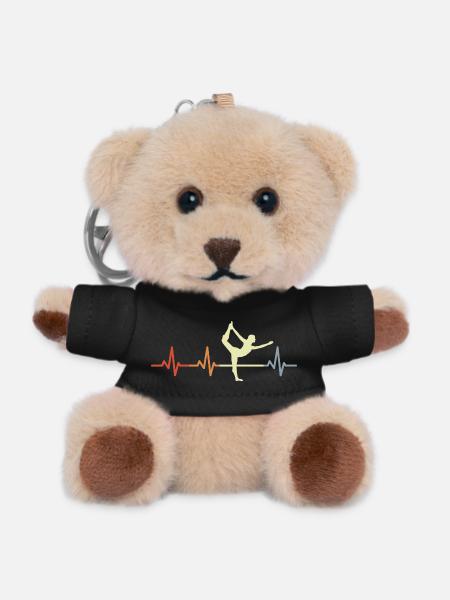 Cardiogramme de yoga - Porte-clés ourson - noir