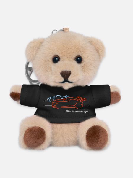 Slotracing 2 cars side blue red - Teddy Schlüsselanhänger - Schwarz