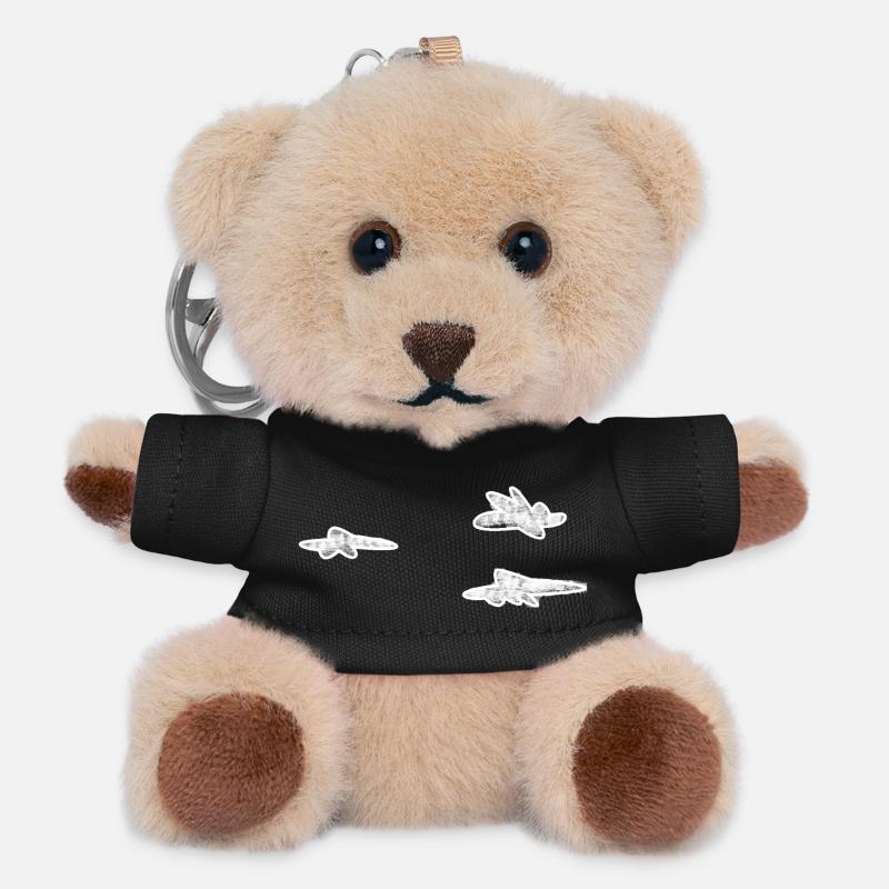 Wolken weiß - Teddy Schlüsselanhänger - Schwarz