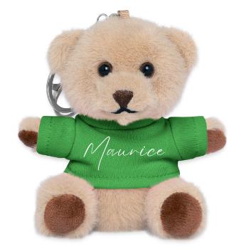Maurice Name T-Shirt Gift for Men - Teddy Keyring - green - Front