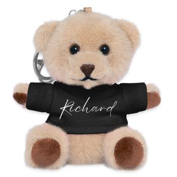 Richard Name T-Shirt Geschenk Für Männer - Teddy Schlüsselanhänger - Schwarz - Vorne