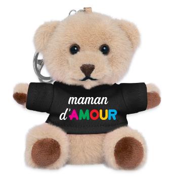 Maman d'Amour - Muttertag - Teddy Schlüsselanhänger - Schwarz - Vorne