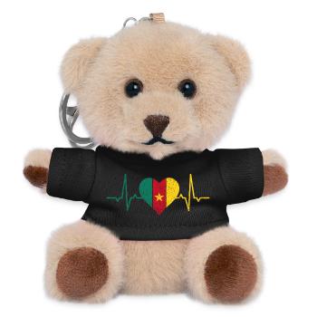 Kamerun Herzschlag - Teddy Schlüsselanhänger - Schwarz - Vorne