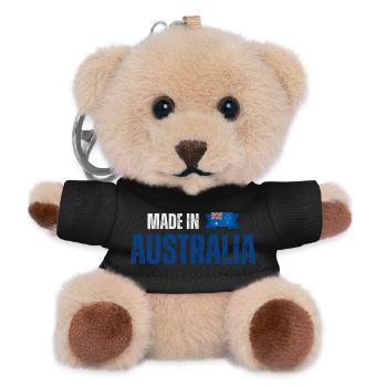 Hergestellt in Australien, australischer Stolz - Teddy Schlüsselanhänger - Schwarz - Vorne