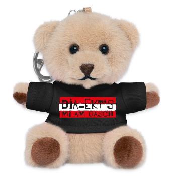 dialekts mi am Oasch! Mundart, Dialekt, Sprüche - Teddy Schlüsselanhänger - Schwarz - Vorne