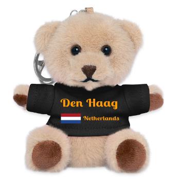 Den Den Haag Niederlande - Stilvolle Drucke - Teddy Schlüsselanhänger - Schwarz - Vorne