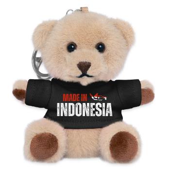 Hergestellt in Indonesien, indonesischer Stolz - Teddy Schlüsselanhänger - Schwarz - Vorne