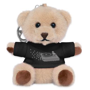 Plattenspieler Pixelart - Teddy Schlüsselanhänger - Schwarz - Vorne