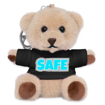 Safe - eindeutig, klar und Statement pur. - Teddy Schlüsselanhänger - Schwarz - Vorne