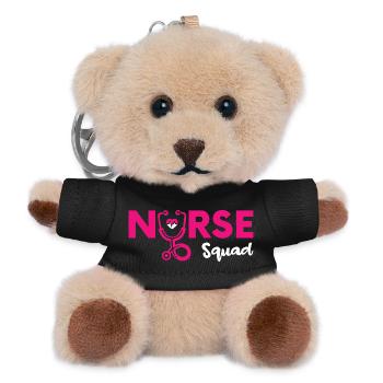 Funny Nurse Gifts Nursing Outfits - Teddy Keyring - black - Front