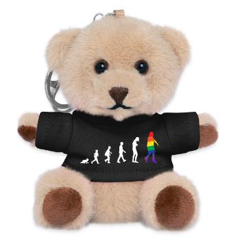 Evolution vom Baby zum Transgender / Gay - Teddy Schlüsselanhänger - Schwarz - Vorne