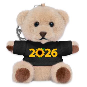 Jardinier 2026, Jardinage 2026, Fleuriste 2026 - Porte-clés ourson - noir - Devant