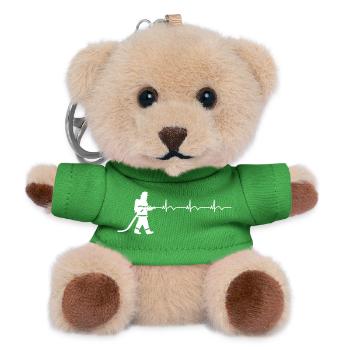 Feuerwehrmann Feuerwehr EKG Herzschlag - Teddy Schlüsselanhänger - Grün - Vorne