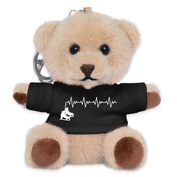 Schlittschuhe Eiskunstläufer Schlittschuh EKG - Teddy Schlüsselanhänger - Schwarz - Vorne