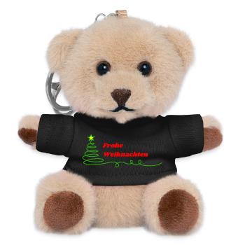 Frohe Weihnachten - Minimalistisch - Teddy Schlüsselanhänger - Schwarz - Vorne