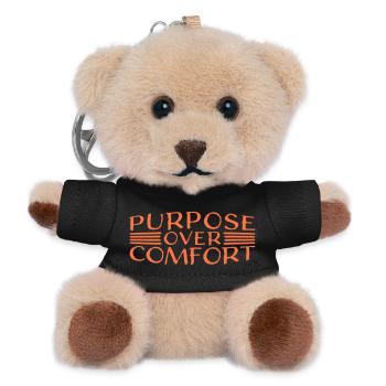 Purpose Over Comfort Motivation Mindset Wachstum - Teddy Schlüsselanhänger - Schwarz - Vorne