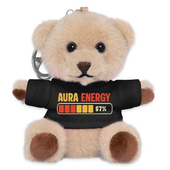 Aura Energy 67 Meme Funny Gen Alpha Six Seven 67  - Teddy Keyring - black - Front
