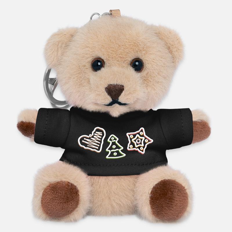 Pfefferkuchen - Teddy Schlüsselanhänger - Schwarz