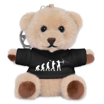 Evolution der Bogenschießfrau Bogenjägerin Sportgeschenk - Teddy Schlüsselanhänger - Schwarz - Vorne