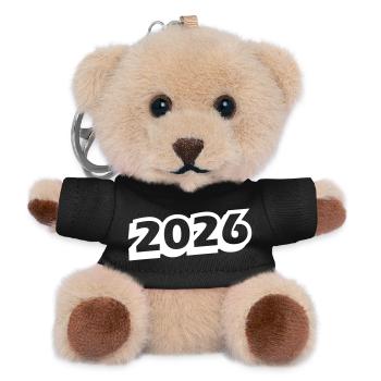 2026 Jahr - Teddy Schlüsselanhänger - Schwarz - Vorne