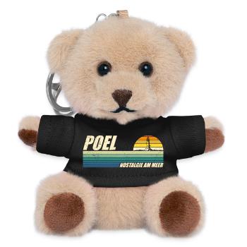 Ostsee POEL NOSTALGIE AM MEER Retro Lustig - Teddy Schlüsselanhänger - Schwarz - Vorne