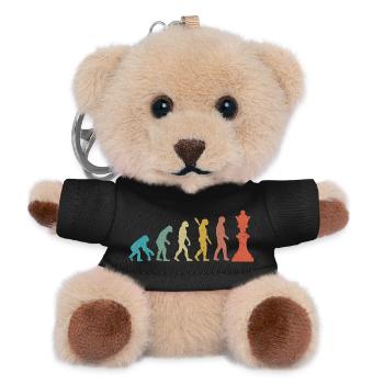 Entwicklung vom Mann zum König Schachhumor - Teddy Schlüsselanhänger - Schwarz - Vorne