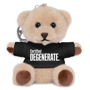 Certified Degenerate - Funny Gen Alpha Memes - Teddy Keyring - black - Front