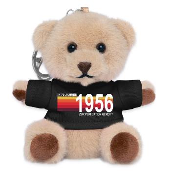 Retro 70th Birthday Vintage 1956 Perfect Years - Teddy Keyring - black - Front