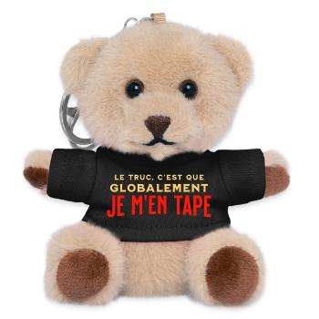 Insgesamt ist mir das egal - Teddy Schlüsselanhänger - Schwarz - Vorne