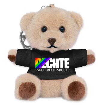 Human rights instead of a shift to the right - rainbow - Teddy Keyring - black - Front