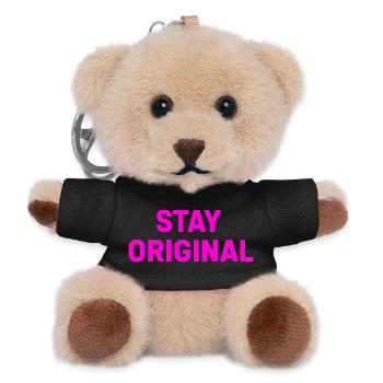 Stay Original Neon Pink Typo - Teddy Schlüsselanhänger - Schwarz - Vorne