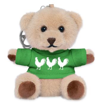 Rooster Silhouette - Teddy Keyring - green - Front