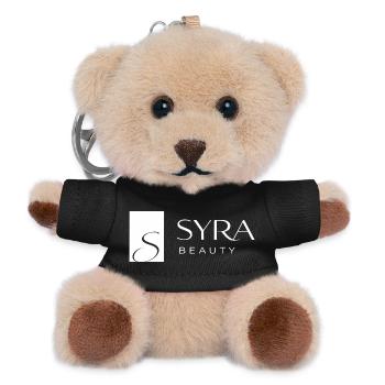 Logo SYRA Beauty : Minimalisme élégant - Porte-clés ourson - noir - Devant