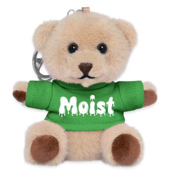 Moist Dripping Text - Teddy Keyring - green - Front