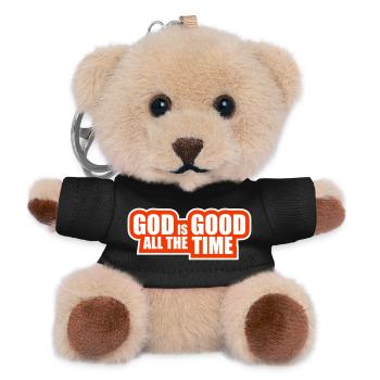 God Is Good All The Time Faith Christian Saying - Teddy Keyring - black - Front