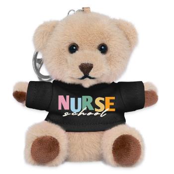 Retro Nurse School - Teddy Keyring - black - Front