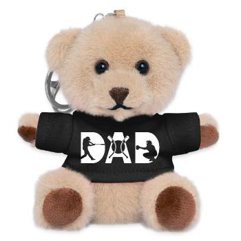 Baseball Vater - Teddy Schlüsselanhänger - Schwarz - Vorne