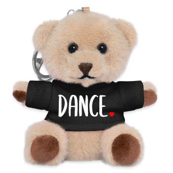 Dance Heart – Minimalistisches Tanzliebhaber-Design - Teddy Schlüsselanhänger - Schwarz - Vorne