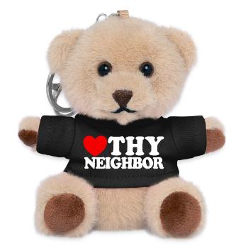 Liebe deinen Nächsten – Christlicher Glaube –Jesus - Teddy Schlüsselanhänger - Schwarz - Vorne
