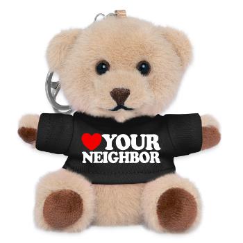 Nächstenliebe – Christlicher Glaube – Jesus - Teddy Schlüsselanhänger - Schwarz - Vorne