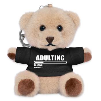 Official Adult 18th Birthday Gift 18 Years Old - Teddy Keyring - black - Front
