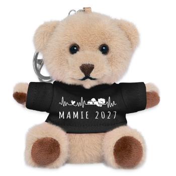 Future Mamie 2027 - Bientôt Maman - Teddy Schlüsselanhänger - Schwarz - Vorne