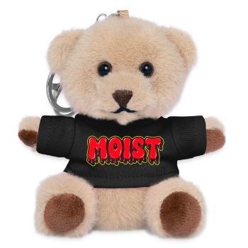 Moist Fat Font Wortzeichen - Teddy Schlüsselanhänger - Schwarz - Vorne