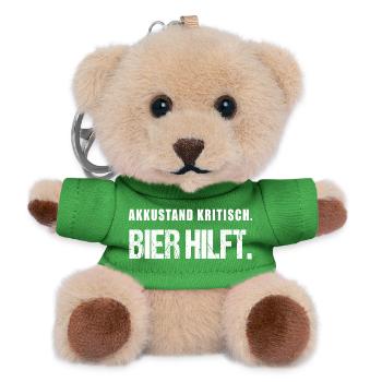 Akkustand kritisch Bier hilft Lustiger Spruch - Teddy Schlüsselanhänger - Grün - Vorne