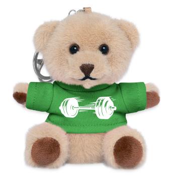 Barbell Symbol Dumbbells - Teddy Keyring - green - Front