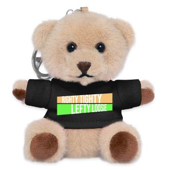 Righty Tighty Lefty Loosie Funny DIY Logo - Teddy Keyring - black - Front