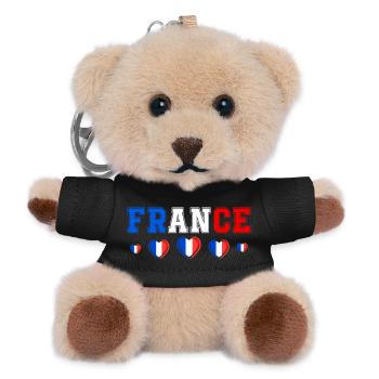 Drapeau France Cadeau Homme Femme France Cadeau - Porte-clés ourson - noir - Devant