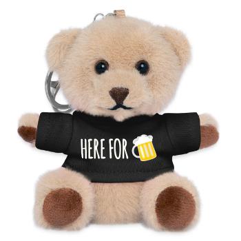 Here For Beer - Teddy Keyring - black - Front