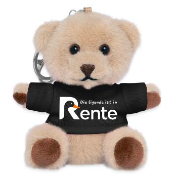 Die Legende Ist In Rente Lustiger Rentner Spruch - Teddy Schlüsselanhänger - Schwarz - Vorne
