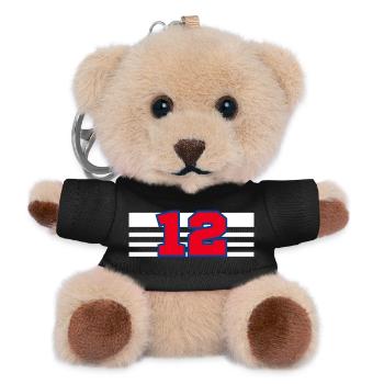 Number 12 France - Teddy Keyring - black - Front